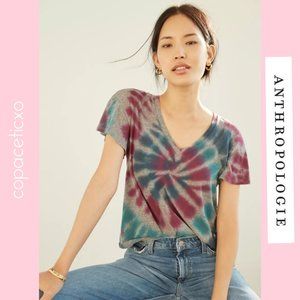 Anthropologie Ophelia Flutter-Sleeve Tie-Dye Tee M